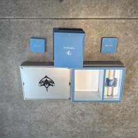 Boîte d'emballage en carton rigide haut de gamme, boîte cadeau argentée personnalisée, personnalisation de l'insert, luxe pour les produits électroniques