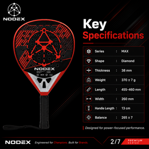 <span class=keywords><strong>Raquette</strong></span> de <span class=keywords><strong>padel</strong></span> NODEX MAX Model <span class=keywords><strong>Head</strong></span> Quality PRO personnalisée en graphène 18K carbone - Product Image 2