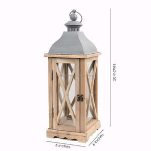 Bougeoir décorative Vintage en bois, lanterne Vintage rustique, grand porte-bougie pour usage intérieur et extérieur, 20 pièces - Product Image 2