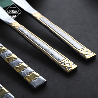Ensemble de cuillères à thé et à café en acier inoxydable de luxe de haute qualité avec poignée en argent doré et titane couverts dîner idées cadeaux