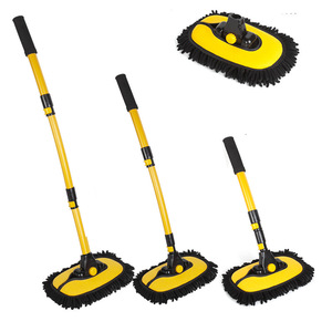 Mềm Chenille đầu khăn lau bụi cong xe làm sạch bàn chải với Kính thiên văn xử lý 43 "hợp kim nhôm dài Rod rửa lau Caravan xe tải - Product Image 2
