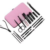 Ensemble de manucure en acier inoxydable WELLFLYER MS-1408, cadeau pour femmes et filles, kit de toilettage de voyage, soin des ongles, logo personnalisé, rasoir à sourcils, beauté