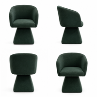 Fauteuil d'appoint DM personnalisé en tissu, dossier enveloppant, pivotant à 360°, pour salle à manger, salon, hall d'hôtel, projets en gros