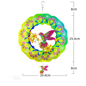 Polyester gió spinner trong nhà ngoài trời trang trí sân vườn thủ công đồ trang trí 12 inch động hoa sen đỏ gió Spinner - Product Image 2