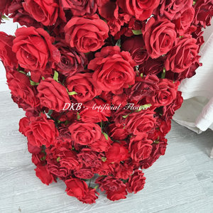 Fournitures de décoration d'événements de mariage arc de fleur rouge artificiel décor de toile de fond arc de fleur en soie arrangement de mer - Product Image 6