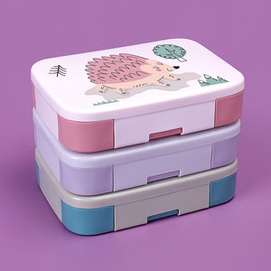 Boîte à lunch en silicone avec 5 compartiments, compatible micro-ondes et réutilisable, boîte à lunch pour enfants avec fonction de chauffage - Product Image 1