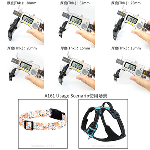 पालतू कुत्ते का उपयोग करना निनायलॉन भारी शुल्क कस्टम लोगो कुत्ते कॉलर त्वरित रिलीज प्लास्टिक बकल - Product Image 5