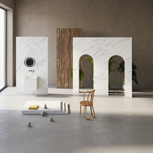 Losas de Porcelana con Aspecto de Mármol Blanco Carrara de 1200x2400mm para Salas de Estar de Lujo y Proyectos de Interiores, Piedra Sinterizada - Product Image 1