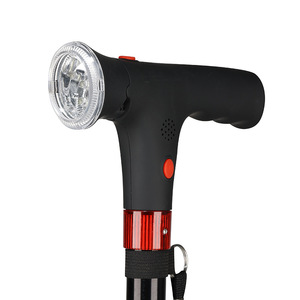Aluminum Alloy Alarm Cane With <b>Led</b> <b>Light</b> Four <b>Corner</b> Folding For Elderly Outdoor Hiking - Product Image 2