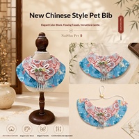 Bavoir pour animaux de compagnie style coréen à motif floral pour chats et chiens, design universel mignon, toutes saisons, serviette anti-salive, collier, écharpe, châle