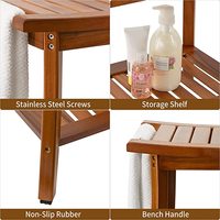 Organi sador de bano Teak Bambus Holz Dusch bank Sitz Bad Tritt hocker Set Eck dusch bank mit Ablage fach
