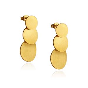 Boucles d'oreilles vintage en acier inoxydable imperméable, plaquées or 14k 18k PVD, bijoux classiques pour femmes, boucles d'oreilles tendance pour femmes - Product Image 5