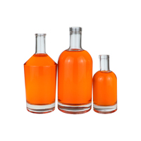 Bouteille en verre transparente de haute qualité de 500ml, bouteille de Whisky, Vodka, Gin, liqueur
