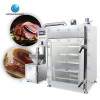 Fumoir industriel commercial automatique pour viande et poisson avec moteur, construction en acier inoxydable, économie d'énergie