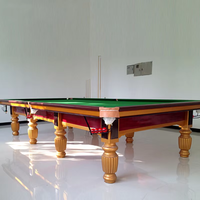 Table de billard 2-en-1 en acier et marbre de 12 pieds avec poches en caoutchouc, plateau en ardoise couleur personnalisable et ensemble d'accessoires gratuit, modèle M7