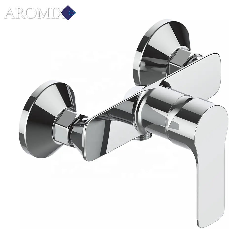 Chrome Finished Wall Mounted Hot And Cold Water Bath And Shower Faucet Bathroom Mixers