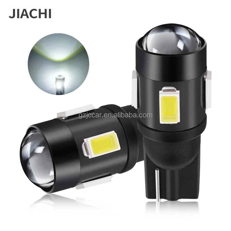 JIACHI FACTORY Car Accessories T10 Led Bulbs W5W 168 194 5630 6 Leds 6000K 12V Len Projector Strobe Reading Lamp Interior Light