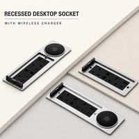 Tischsteckdose mit 2 AC-Anschlüssen, USB-C und 15W kabellosem Ladegerät, aufklappbare, eingebettete Schreibtischsteckdose für Möbel und Büro