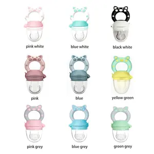 9 cores Little Piggy Shape Food Grade BPA Free Baby Silicone Food Fresh Fruit Feeder Nipple Chupeta para crianças pequenas