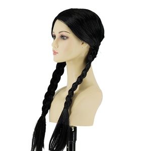 <span class=keywords><strong>Perruque</strong></span> Anime Double Tressée Sans Lacets, Thème Halloween Mardi Noir, Famille <span class=keywords><strong>Addams</strong></span>, Base en Réseau Interne Ordinaire K-Silk, pour le marché transfrontalier - Product Image 2