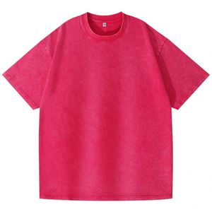 T-shirt vintage lavé à l'acide avec logo personnalisé T-shirt surdimensionné vierge en coton épais pour hommes 100% T-shirt en coton pour hommes - Product Image 5