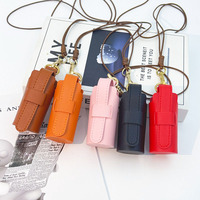 Nouvel Arrivage : Organisateur de Rouge à Lèvres Porte-clés en Cuir, Étui Portable pour Rouge à Lèvres et Brillant à Lèvres pour Femme, Mini Étui Personnalisable