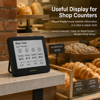 Calendario Meteorológico de Escritorio Kylendar Mini con Pantalla de Papel Electrónico de 4.2 Pulgadas para Cafetería, Tienda Minorista, Visualización de Fecha y Hora, Decoración Inteligente para Escritorio con WiFi