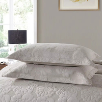 Couvre-lit en coton matelassé de qualité supérieure ensemble de couvre-lit Beige broderie Chic Floral couette ensemble de couvre-lit 2 taies d'oreiller