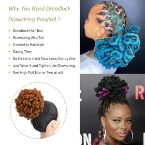 KGBFASS 10 pouces, grandes <span class=keywords><strong>tresses</strong></span> à nouer, queue de cheval bouclée, dreadlocks, chignons tressés, faux <span class=keywords><strong>chignon</strong></span>, scrunchies à clipser sur les cheveux - Product Image 5