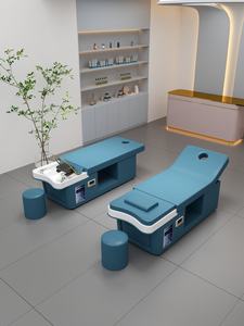 Bac à shampoing personnalisé pour salon de coiffure, en céramique, portable, avec fauteuil de lavage, lit de spa pour la tête et machine à vapeur pour moxibustion - Product Image 5