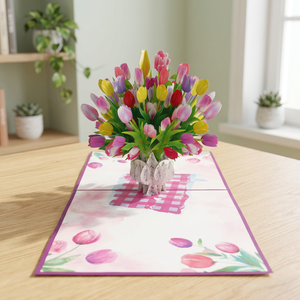 Tarjeta Pop-up 3D con Diseño Floral de Tendencia, Manualidades de Papel de Vietnam, Regalos de Acción de Gracias, Corte Láser - Product Image 2