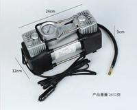 Compresseur d'air portable pour voiture, double cylindre, haute performance, 12 V CC, 150 PSI, pour gonflage des pneus de voiture et SUV