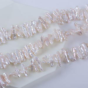 Zhuji Vente en gros Perles d'eau douce naturelles semi-finies 5-8mm, couleur blanche, trou horizontal, Pipa, pour accessoires de collier et DIY - Product Image 5