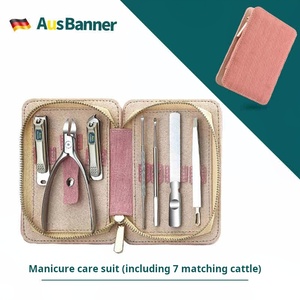 Ensemble de manucure pédicure portable de luxe 7 pièces coupe-ongles en acier inoxydable avec logo personnalisable pour femmes hommes-livré dans une boîte - Product Image 6