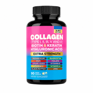 <span class=keywords><strong>C</strong></span>ápsulas de Colágeno con <span class=keywords><strong>Vitamina</strong></span> <span class=keywords><strong>C</strong></span>, Zinc <span class=keywords><strong>y</strong></span> <span class=keywords><strong>Vitamina</strong></span> E para una Piel Radiante <span class=keywords><strong>y</strong></span> Crecimiento del Cabello en Mujeres Adultas - Product Image 1