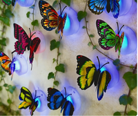 Veilleuse LED 3D Papillon Autocollante Murale Décoration Chambre Bébé Éclairage pour Anniversaire Cadeau de Fête