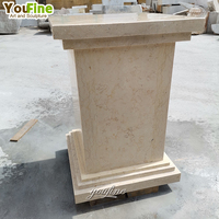 Base faite sur commande de marbre de piédestaux en pierre naturelle de décoration pour des sculptures de statue