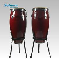 Ensemble de tambours congas latins 10 pouces 11 pouces, corps en fibre de verre, peau de vache naturelle, tambour à main pour performance sur scène et en bar