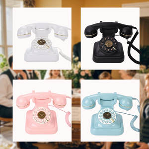 Livre d'or audio et vidéo Fournitures de mariage Livre d'or pour message d'invité Livre d'or pour audio Décor de téléphone antique Téléphone de maison bleu - Product Image 5