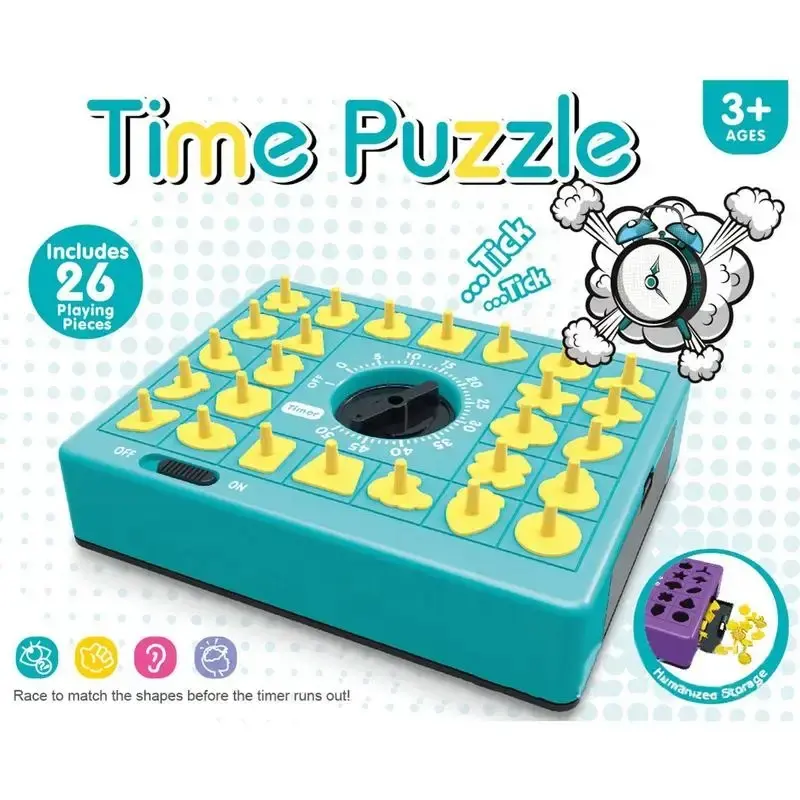 Bambini forma di corrispondenza Pop-Up vassoio giocattolo per bambini Time Board Puzzle Set giocattolo con Timer per la famiglia a bordo di smistamento gioco per bambini