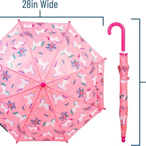 Factory Customized Logo 16 Inch Clear Umbrellas Kids Parasol Colorful Pongee Cloth Cute Umbrella with Printing for Promotion - Product Image 3