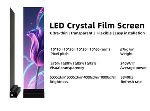 Pantalla LED de Película Transparente 3D Ultra Ad Flexible <span class=keywords><strong>para</strong></span> <span class=keywords><strong>Exteriores</strong></span>, Pantalla de Vidrio de Alta Transparencia a Todo Color, Visualización de Video 8K HDR10+ - Product Image 3