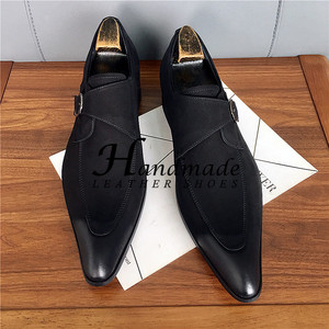 Chaussures en cuir haut de gamme pour hommes, pour tenue de cérémonie, en cuir de vachette de première qualité, à bout pointu et dessus relevé - Product Image 4