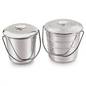 Cubo para Hielo de Acero Inoxidable de Alta Calidad con Asa y Tapa de Cúpula, Acabado Antioxidante, Ecológico y Apto para Lavavajillas (1 unidad) - Product Image 1