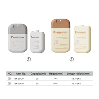 Flacons pulvérisateurs vides en PE de 20 ml et 30 ml pour cosmétiques et soins de la peau, avec pompe, couleur personnalisée et impression sérigraphiée