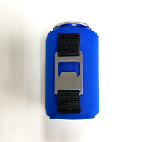 Porte-canette en néoprène personnalisé avec logo d'usine, porte-canette coloré, porte-canette portable pour bière, manchon pour bouteille de bière avec ouvre-bouteille
