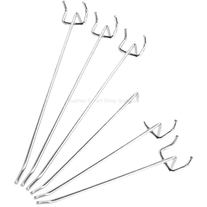 Supermarket Shelf Double <strong>Wire</strong> <strong>Display</strong> Slatwall <strong>Hook</strong> with <strong>Plastic</strong> Price Tag Label Holder Scanner <strong>Hook</strong> - Product Image 2