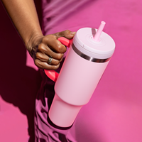 Ensemble cadeau personnalisable : Gobelet isotherme 40 oz avec poignée + Tasse à café 14 oz avec plusieurs couvercles, Ensemble de gobelets isothermes en gros pour promotion