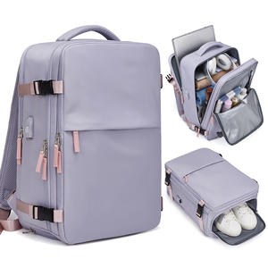 Laptop <b>Backpack</b> For Women Light Purple Multi Functional With Laptop Compartment Casual Everyday Use - Product Image 1