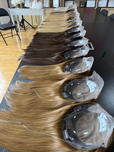 Real Looking Virgin European Hair Thin Hair Transparent Women Hair Toppers for Lace Silk Base Closure Mini <b>Wigs</b> Dark <b>Brown</b> - Product Image 5